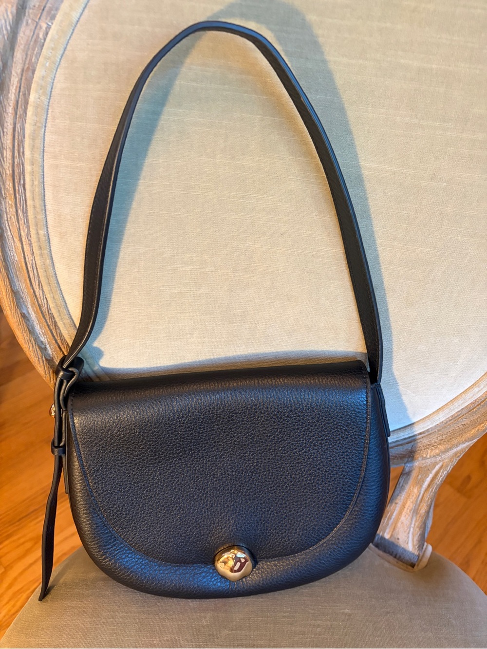 Madewell NWOT DAKOTA LEATHER Saddle Bag Black - Picture 2 of 9